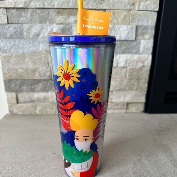 Starbucks Insulated Tumbler NEW Summer 2024 Holographic with Top & Straw Artist - Picture 4 of 8